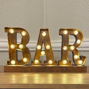 Rustic Light-Up BAR Sign